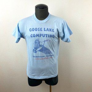 Vtg 90s Mens T-Shirt Medium Goose Lake Computing Technology Fruit Of The Loom